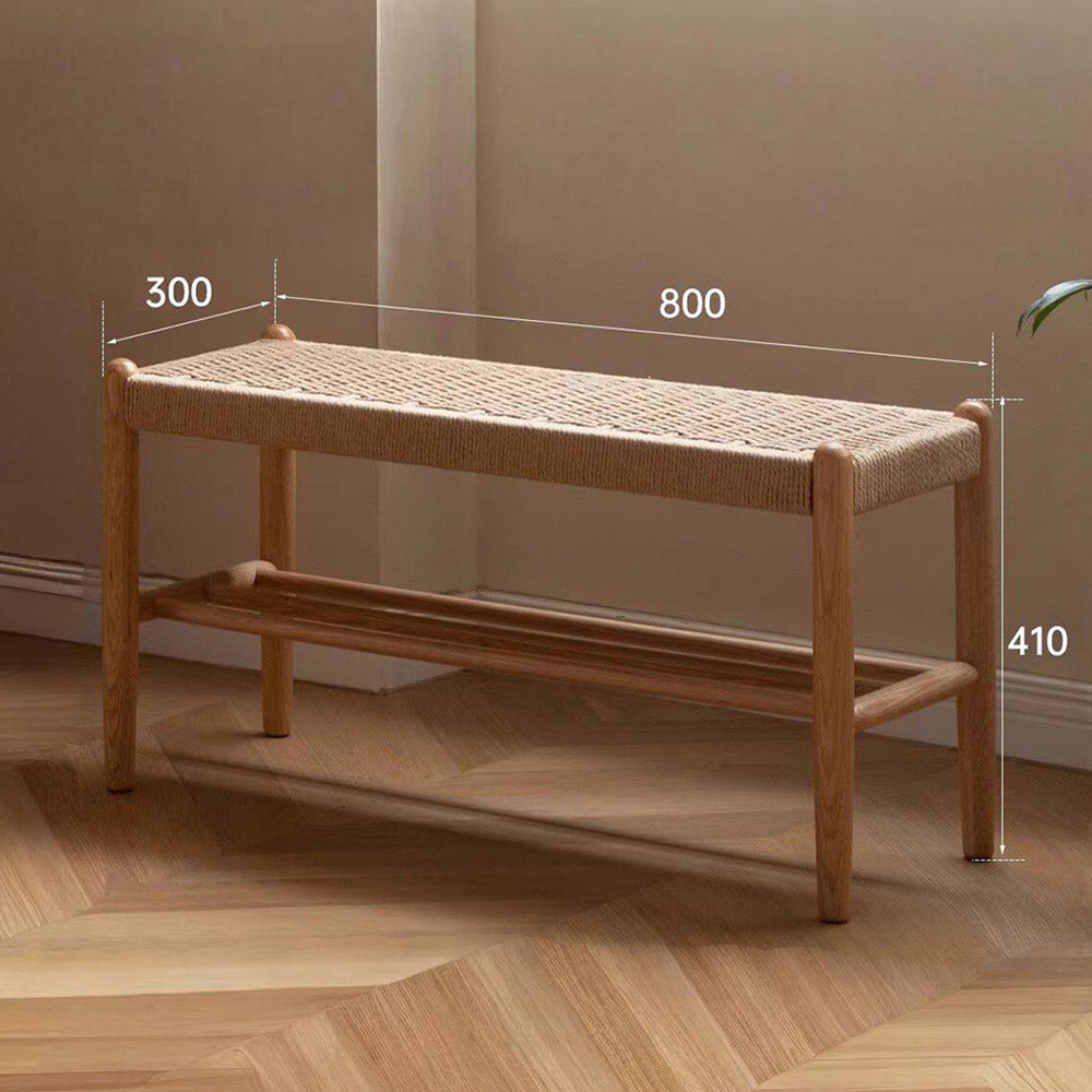 Nara Natural Solid Oak Shoe Bench