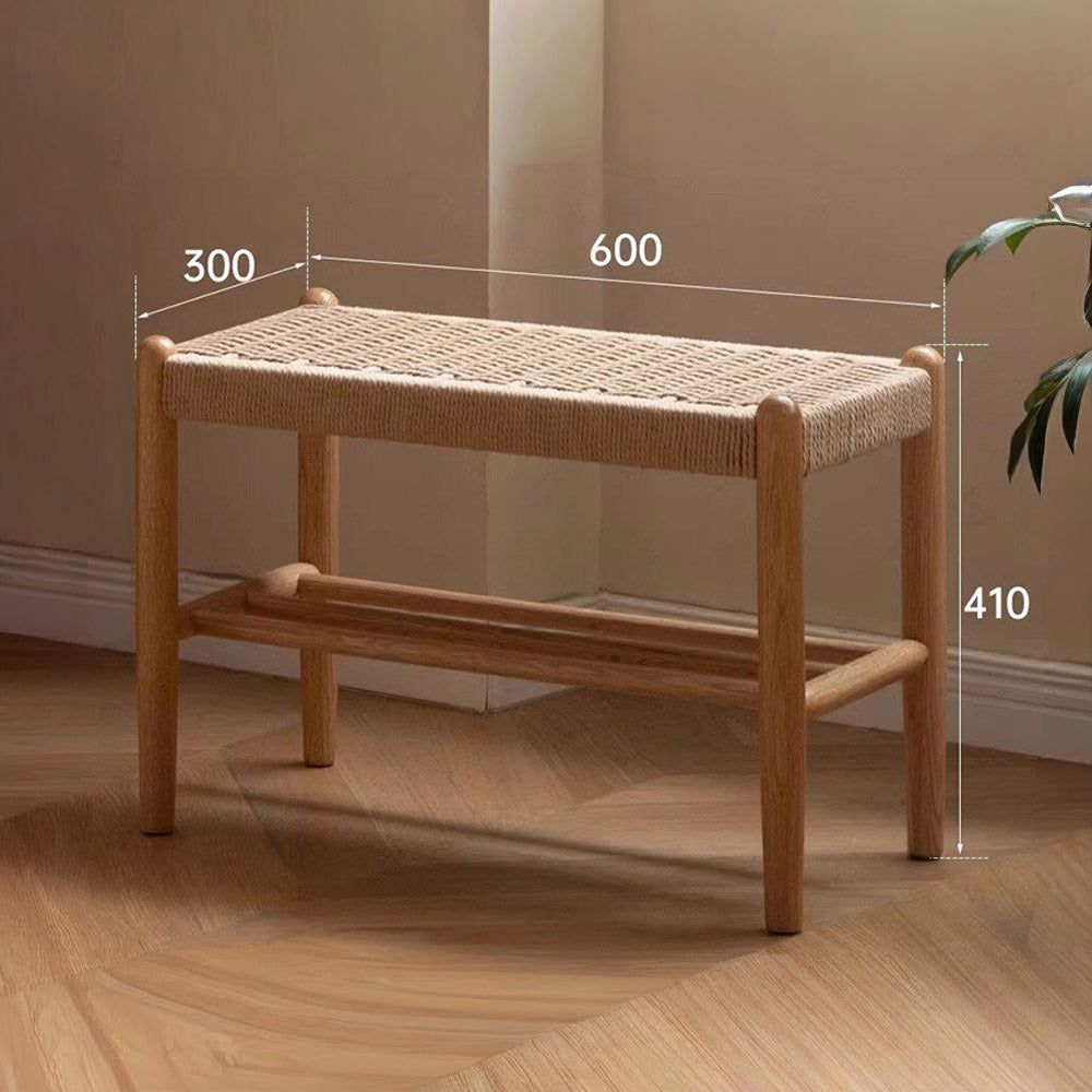 Nara Natural Solid Oak Shoe Bench