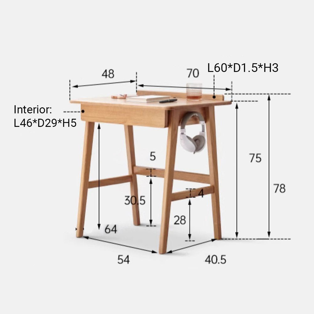 Narbonne Natural Solid Oak Office Desk