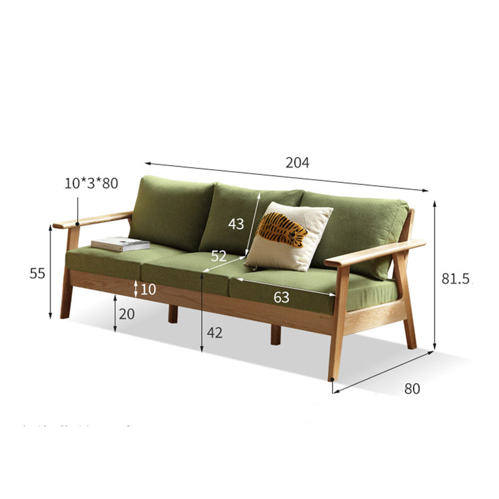 Nayoro Natural Solid Oak Seat Sofa