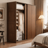 Neath walnut solid oak wardrobe with sliding doors and organised bedroom storage