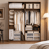 Neath walnut colour sliding wardrobe with spacious internal clothing storage layout