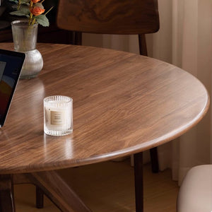 Nest Solid Walnut Round Dining Table - Oak Furniture Store