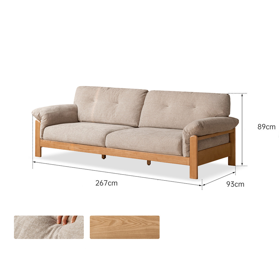 Neuffen Natural Solid Ash Chenille Sofa