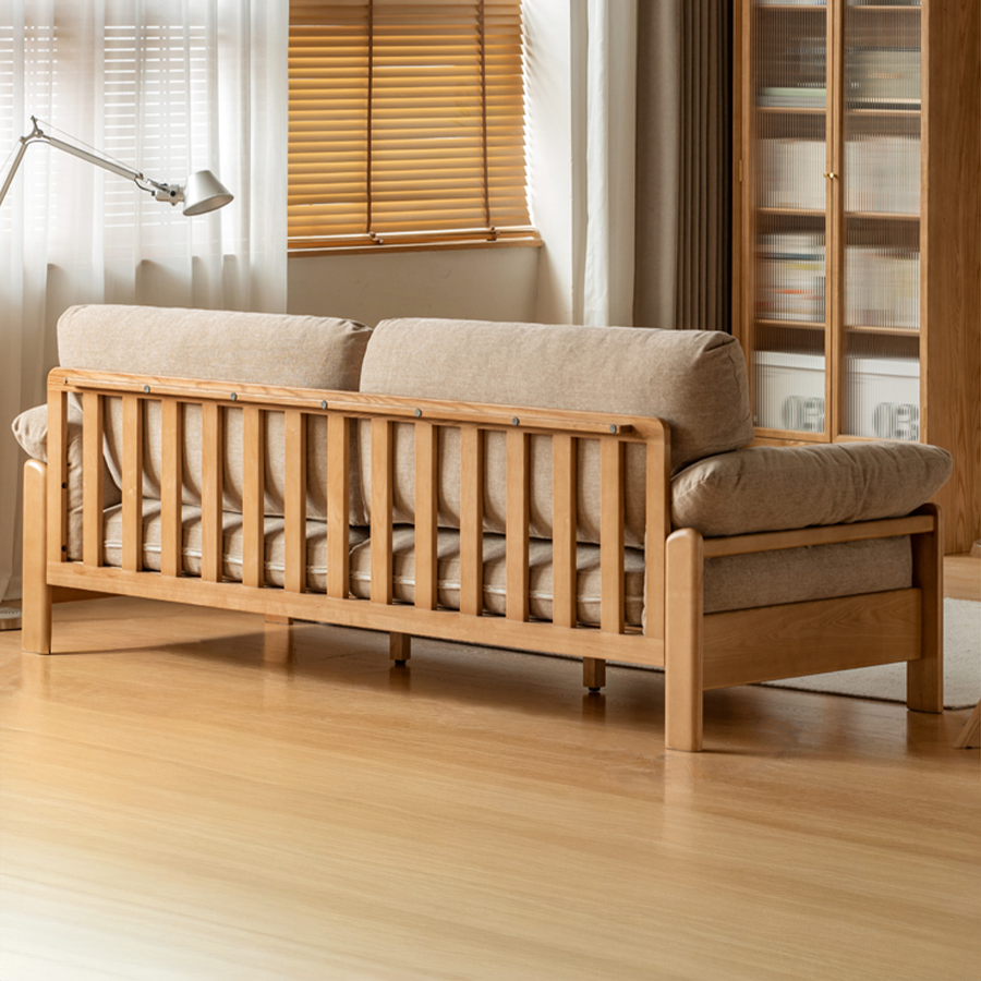 Neuffen Natural Solid Ash Chenille Sofa