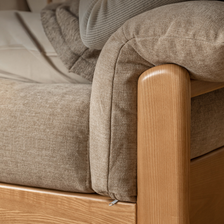 Neuffen Natural Solid Ash Chenille Sofa