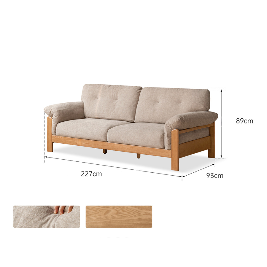 Neuffen Natural Solid Ash Chenille Sofa