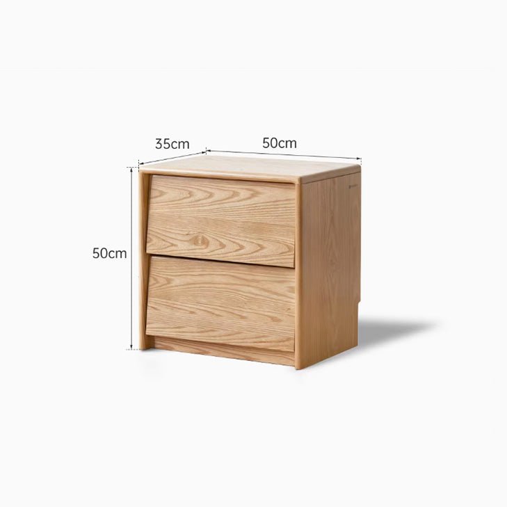 Norden Natural Solid Wood Bedside Table - Oak Furniture Store