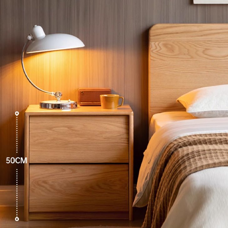 Norden Natural Solid Wood Bedside Table - Oak Furniture Store