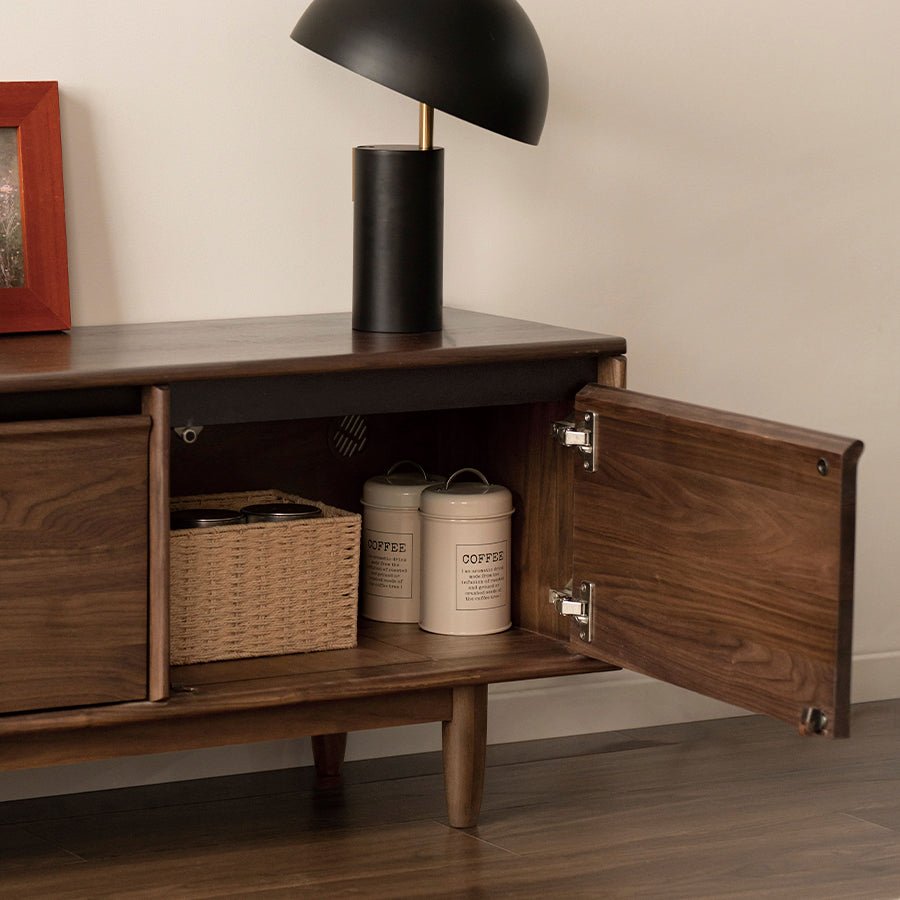 Novara Natural Solid Walnut Entertainment Unit | Oak Furniture Store