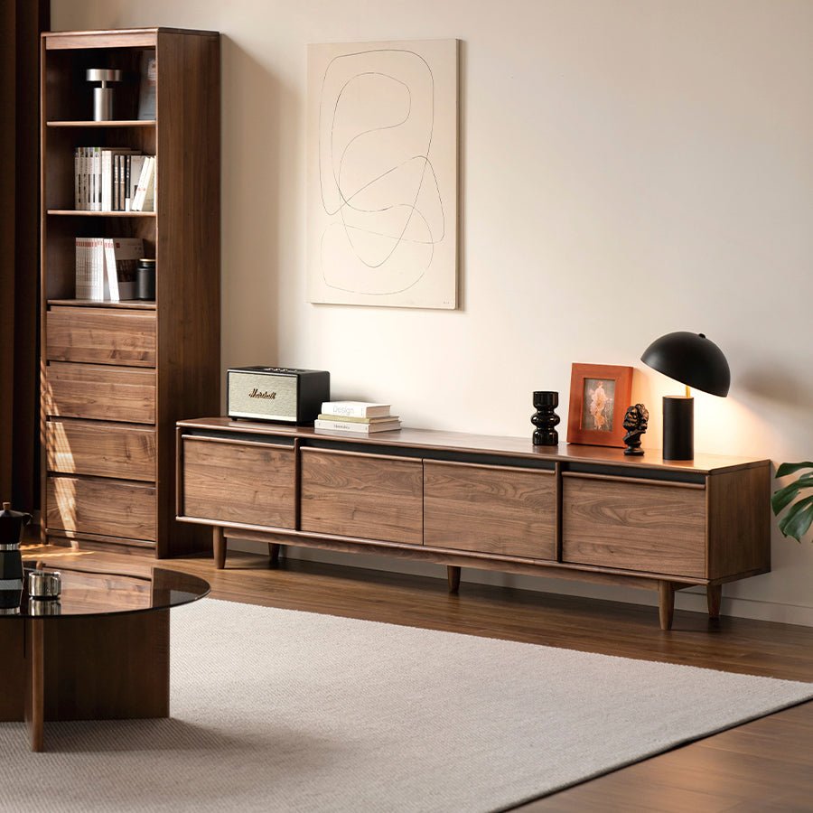 Novara Natural Solid Walnut Entertainment Unit | Oak Furniture Store