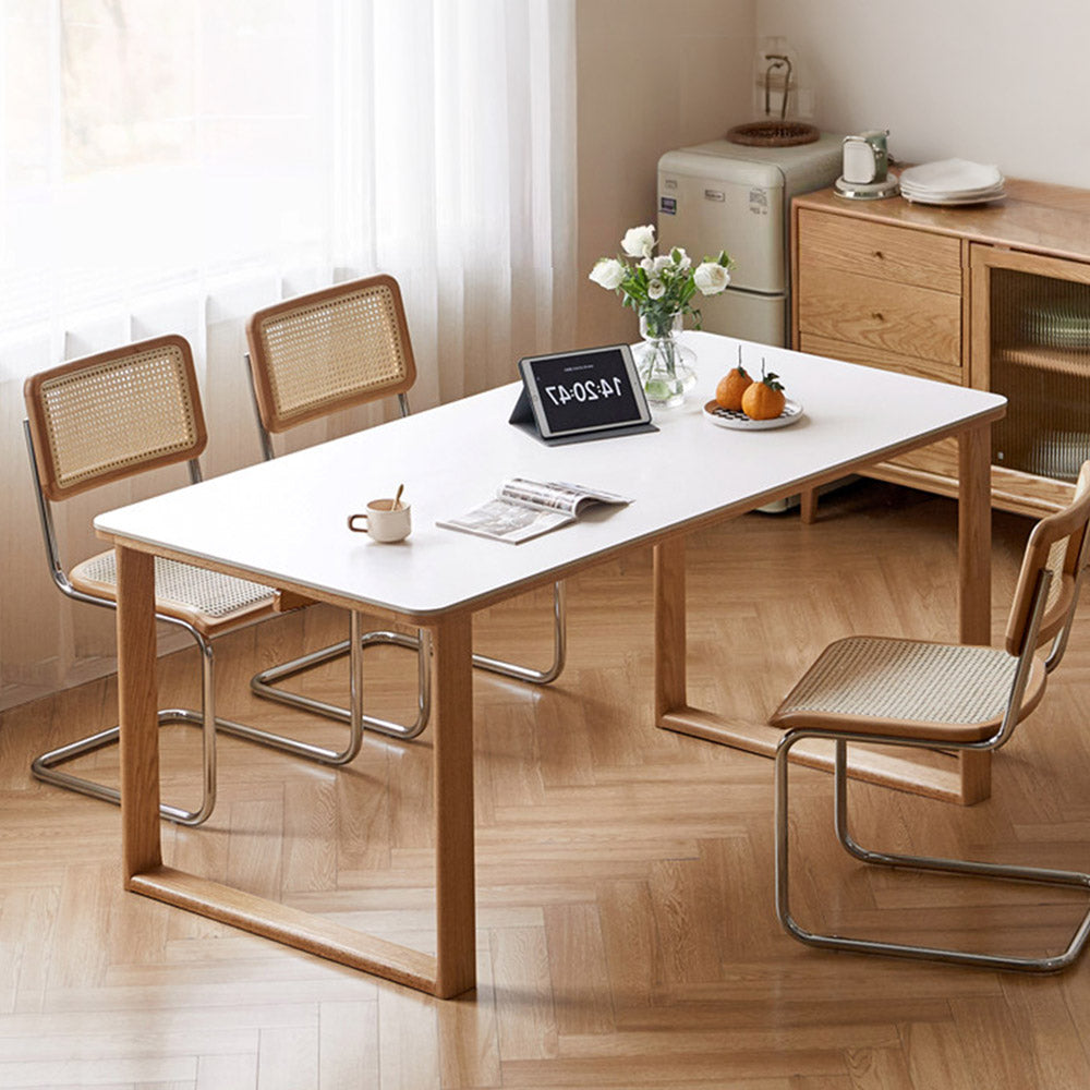 Ancona Natural Solid Oak Dining Table with Ceramic Top