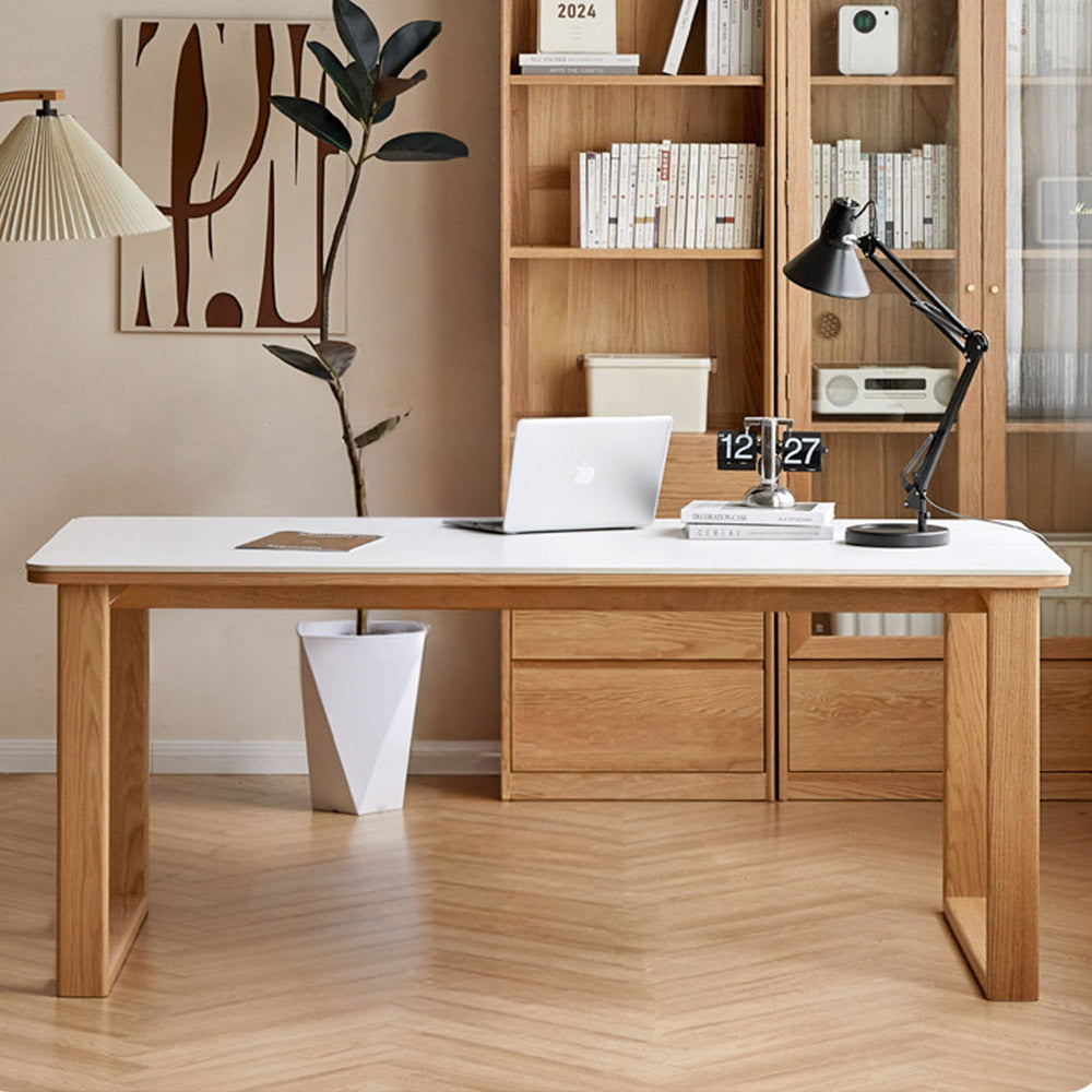Ancona Natural Solid Oak Dining Table with Ceramic Top