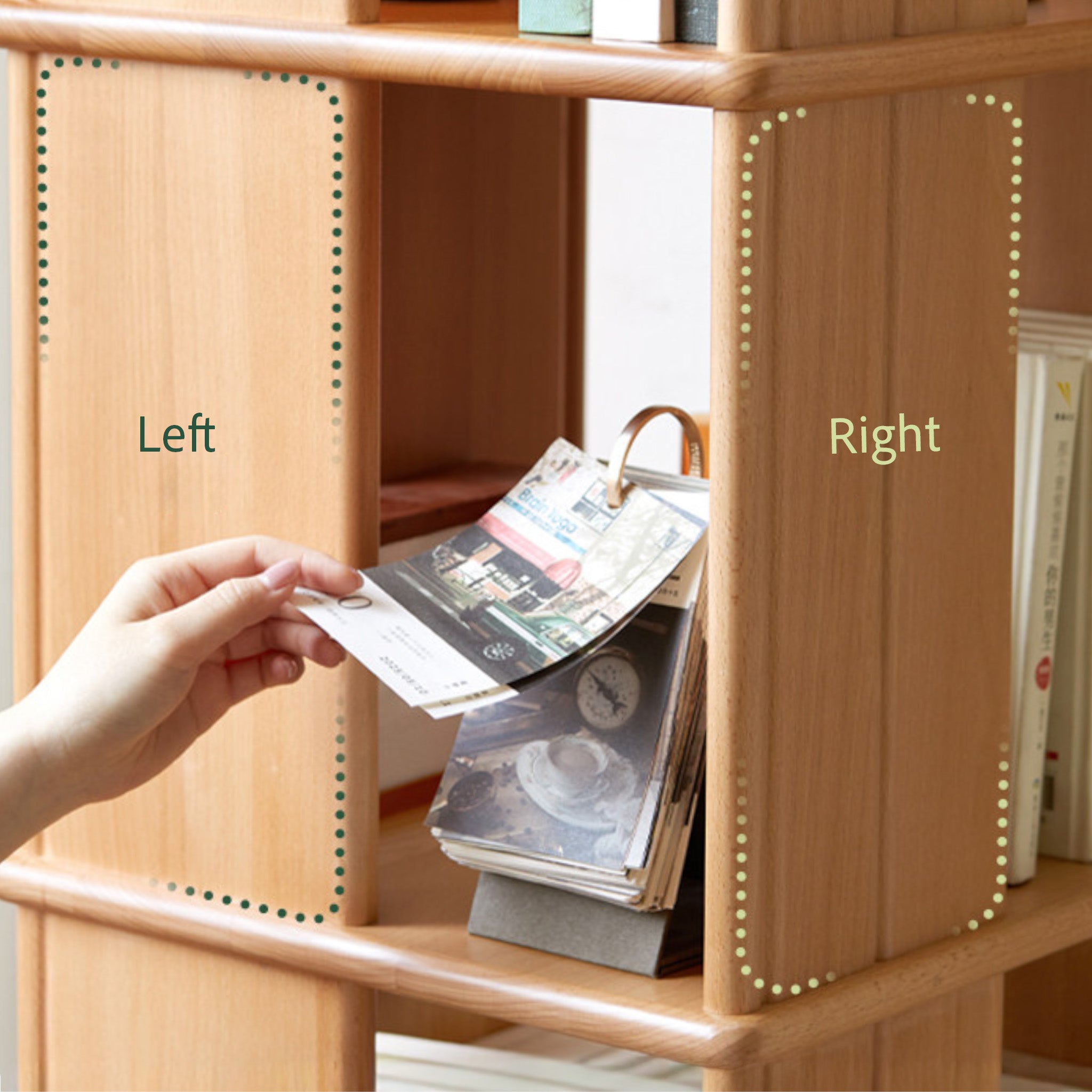 Nerola Natural Solid Beech Rotating Bookshelf