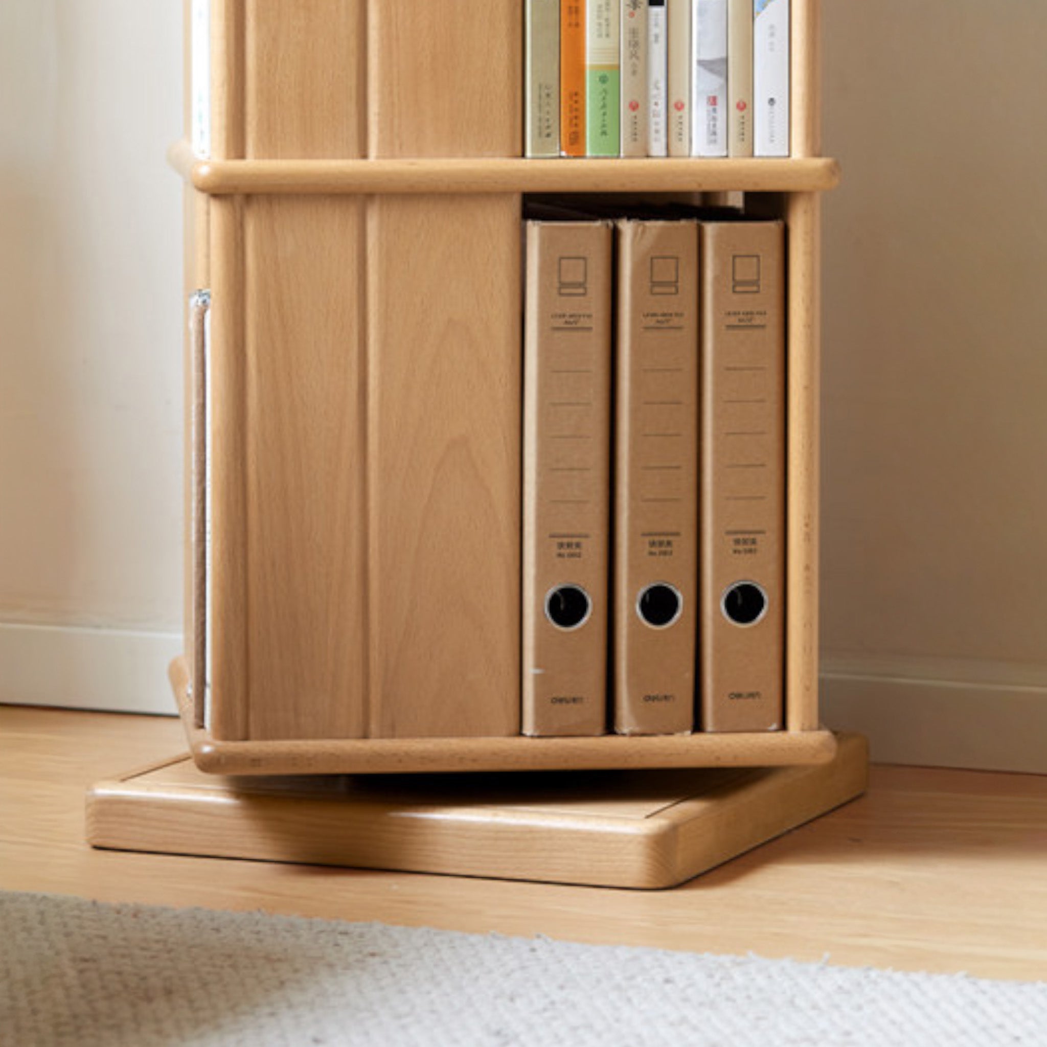 Nerola Natural Solid Beech Rotating Bookshelf