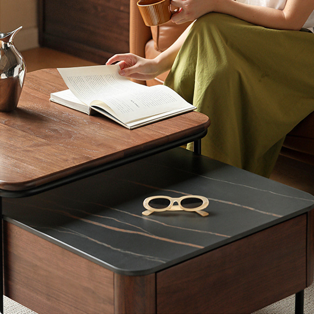 Oliena Natural Solid Walnut Coffee Table Set