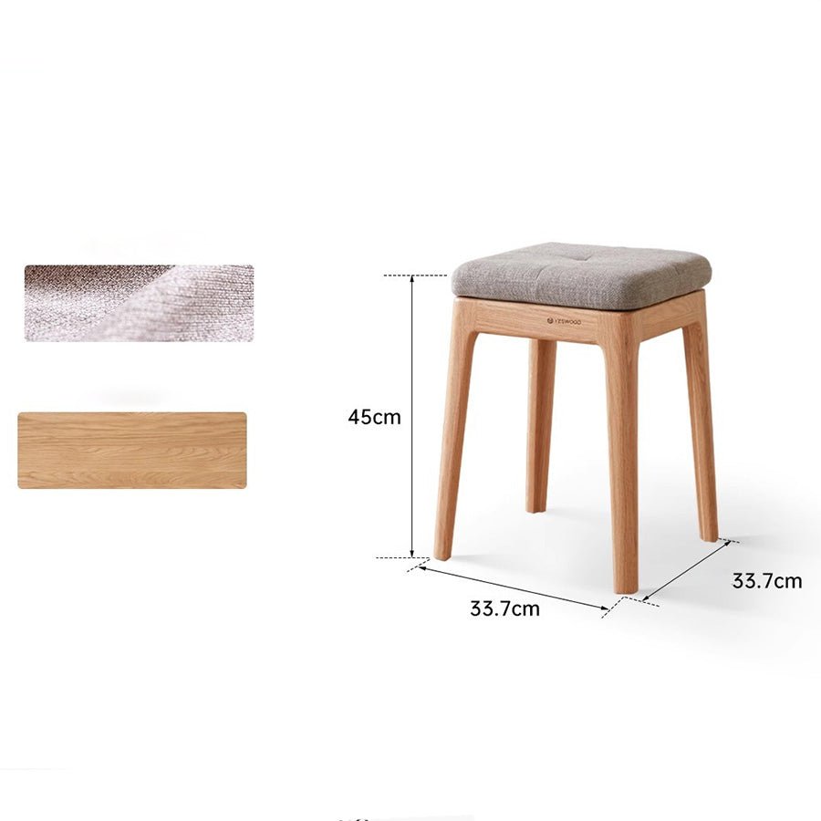 Olini Natural Solid Oak Stacking Stool | Oak Furniture Store