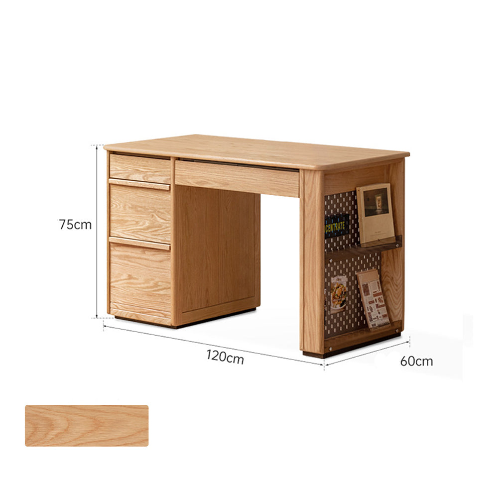 Oliveri Natural Solid Oak Desk with Hutch