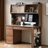 Oliveri Natural Solid Walnut Desk with Hutch