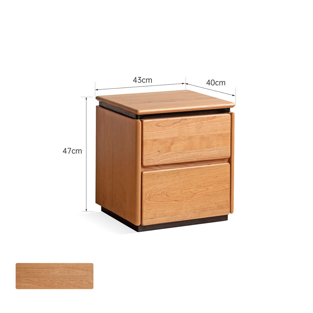 Broby Natural Solid Cherry Floor Standing Bedside Table