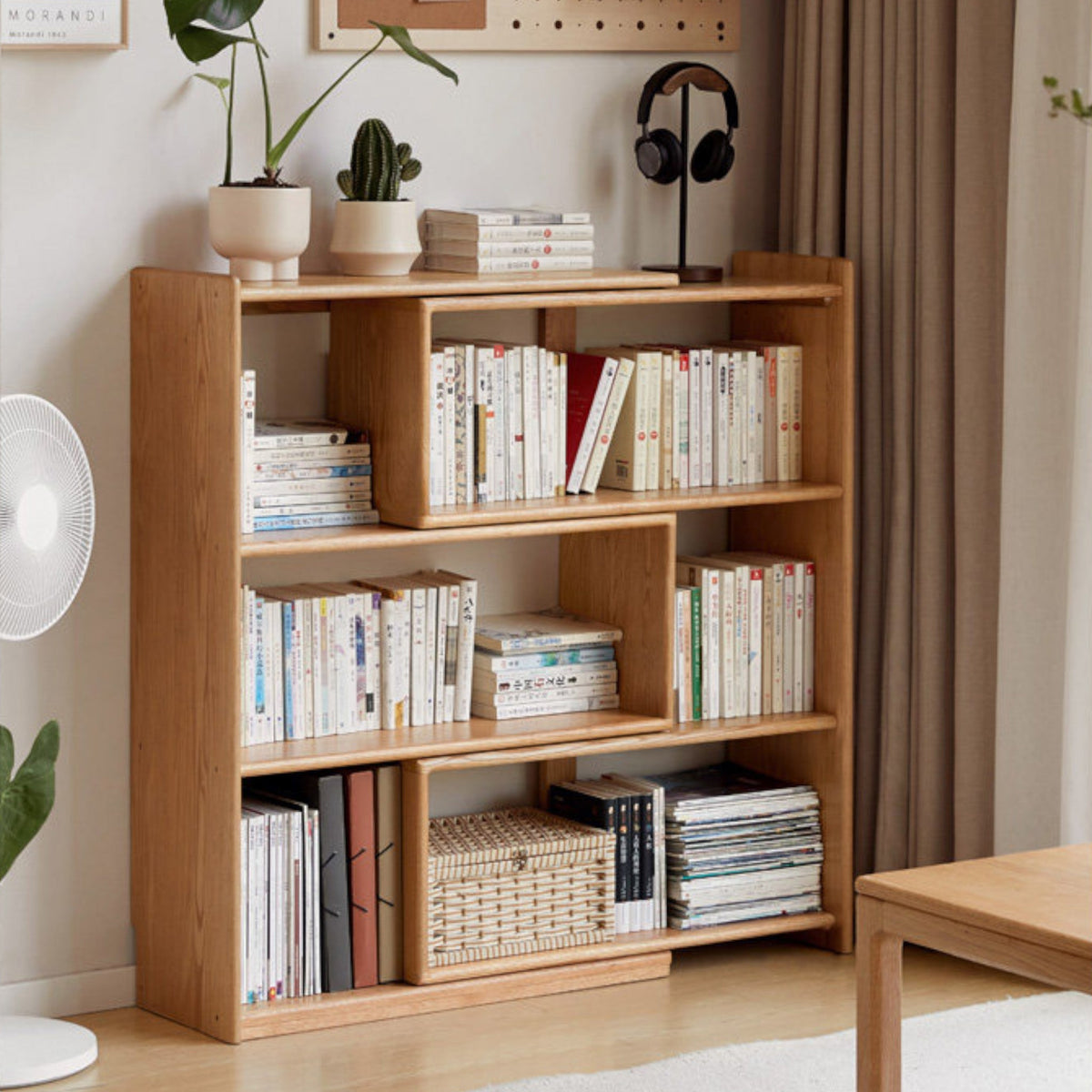Orvieto Natural Solid Oak Extending Turning Bookcase – Oak Furniture ...