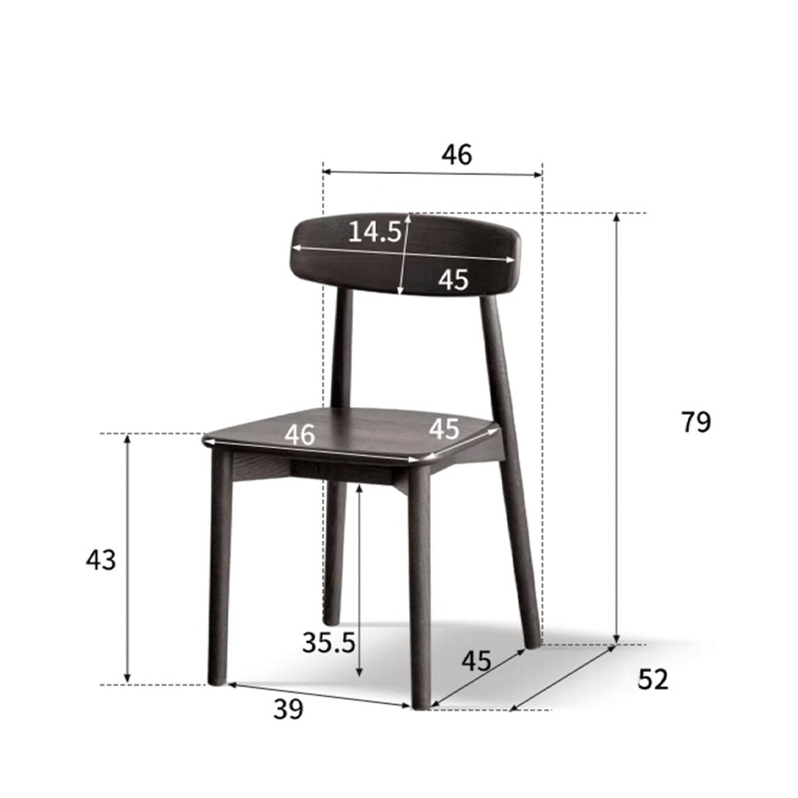Oslo Charcoal Solid Oak Dining Chair