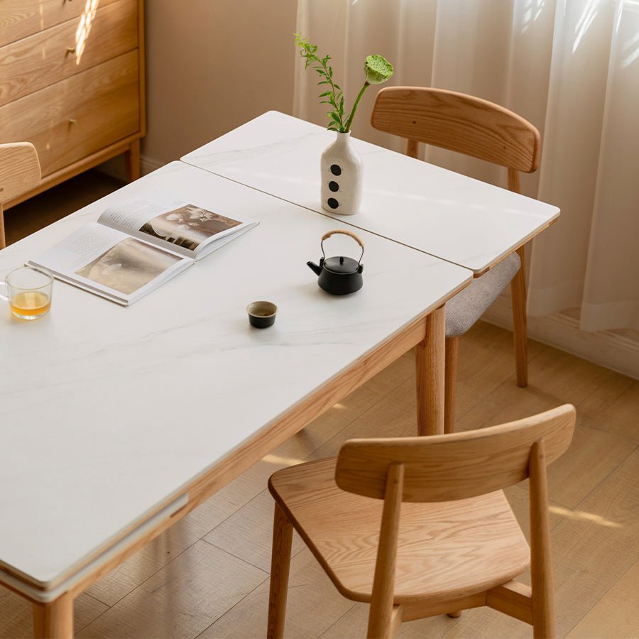 Oslo Natural Oak Extending Dining Table with Ceramic Top | Oak Furniture Store