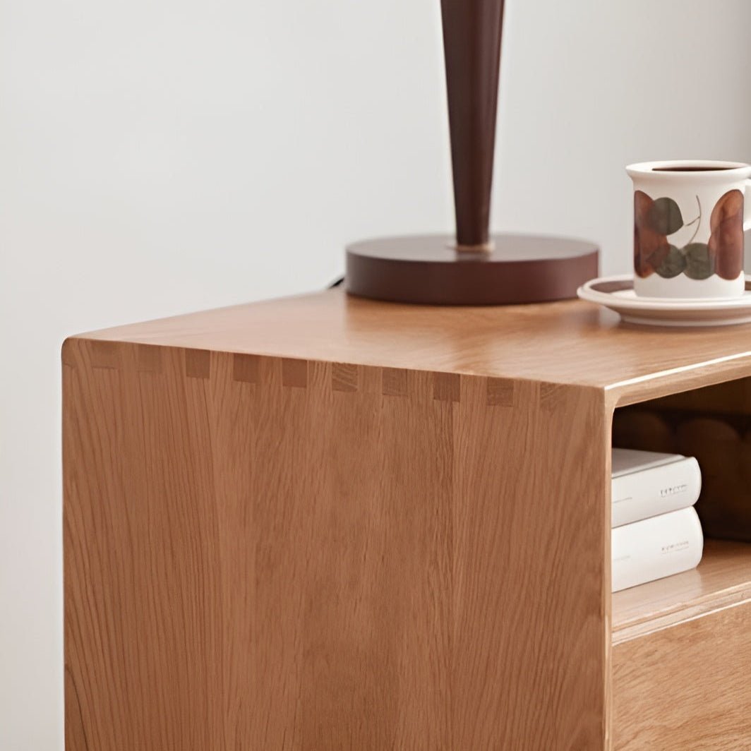 Oslo Natural Solid Oak Bedside Table - Oak Furniture Store