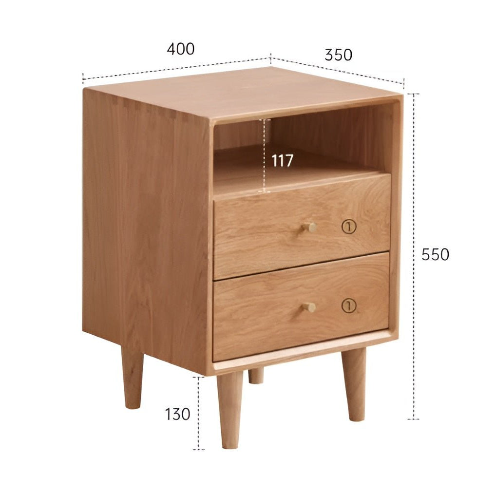 Oslo Natural Solid Oak Bedside Table - Oak Furniture Store