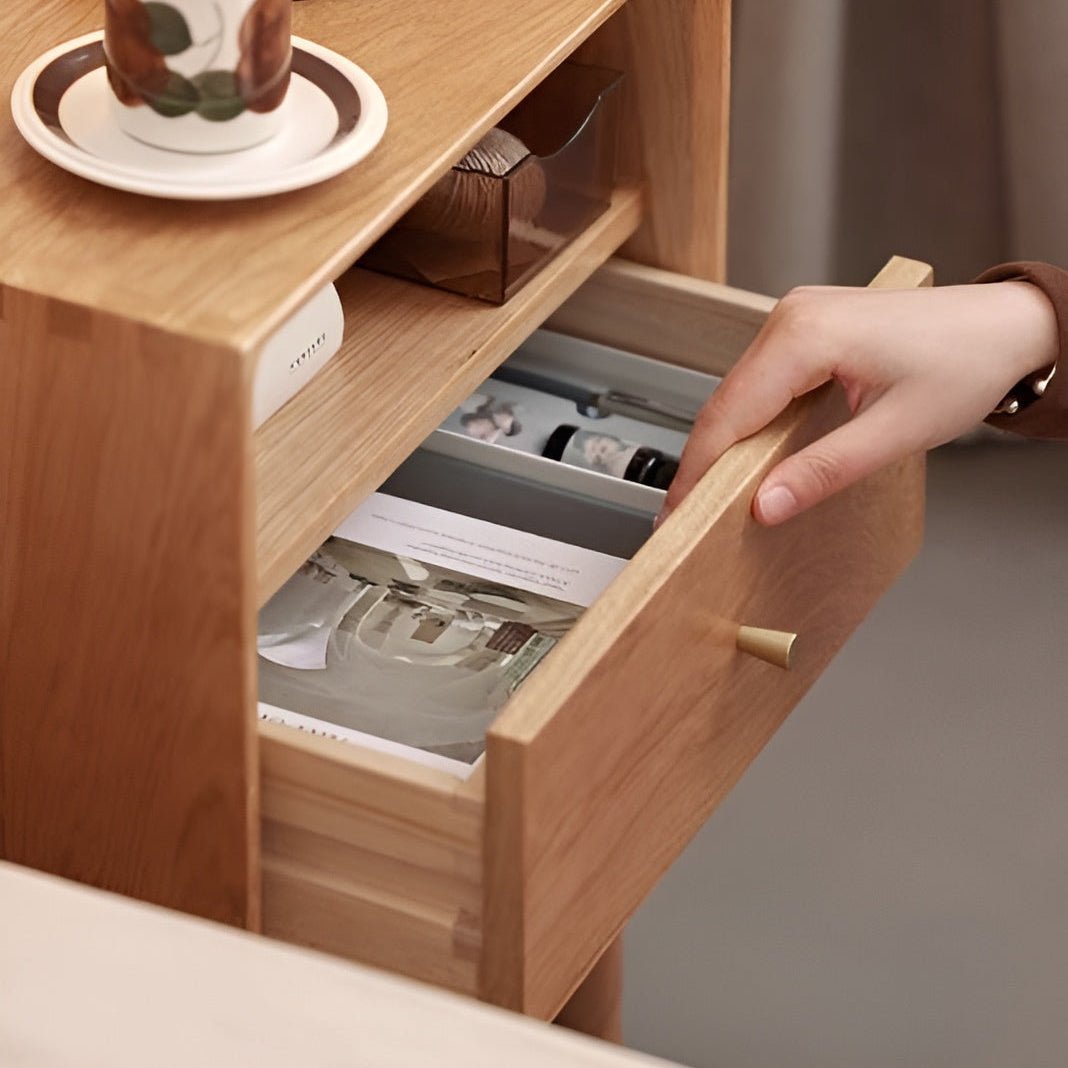 Oslo Natural Solid Oak Bedside Table - Oak Furniture Store