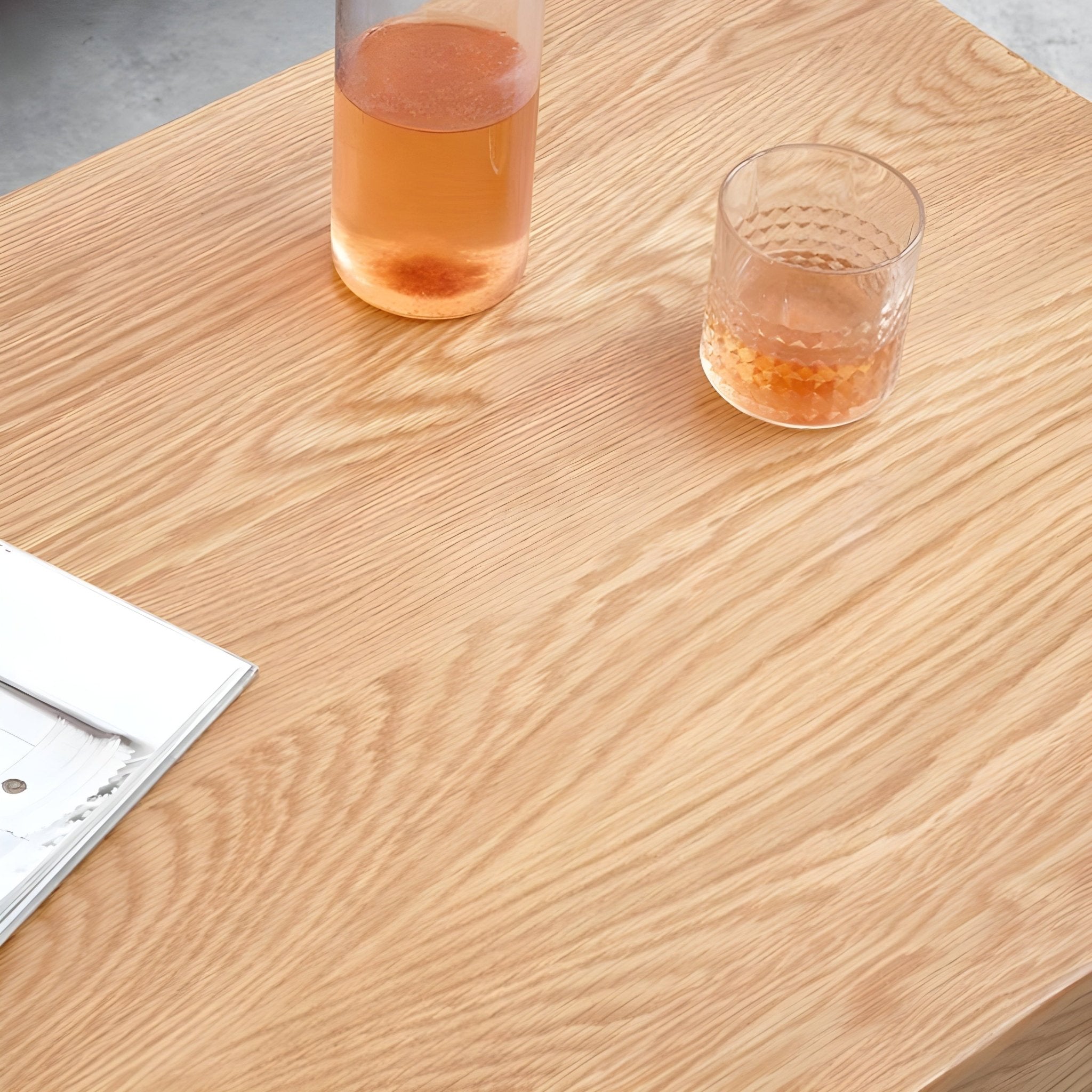 Oslo Natural Solid Oak Coffee Table Design 2 | square coffee table NZ with storage for living room | Oak Furniture Store