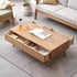 Oslo Natural Solid Oak Coffee Table Design 2 | square coffee table NZ with storage for living room | Oak Furniture Store