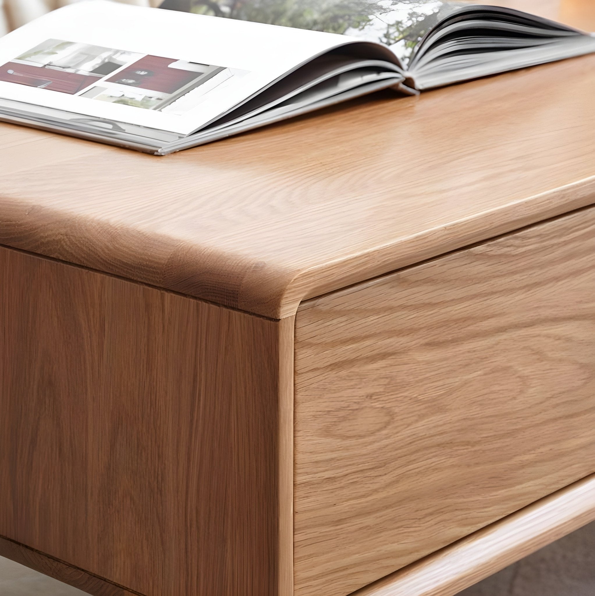 Oslo Natural Solid Oak Coffee Table Design 2 | square coffee table NZ with storage for living room | Oak Furniture Store