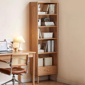 Oslo Natural Solid Oak Display Bookcase Cabinet Design Three - Oak Furniture Store