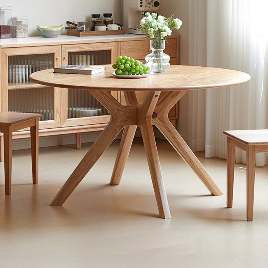 Oslo Natural Solid Oak Round Dining Table