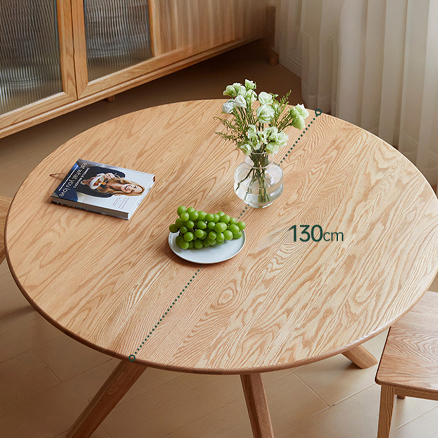 Oslo Natural Solid Oak Round Dining Table