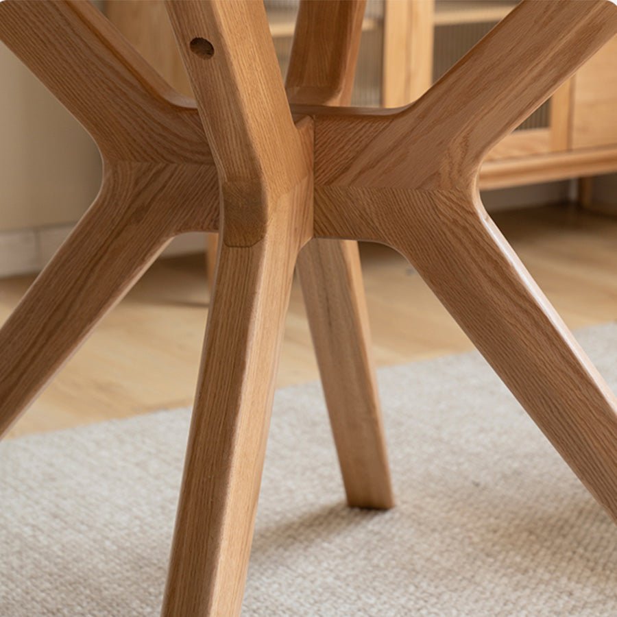 Oslo Natural Solid Oak Round Dining Table with Ceramic Top