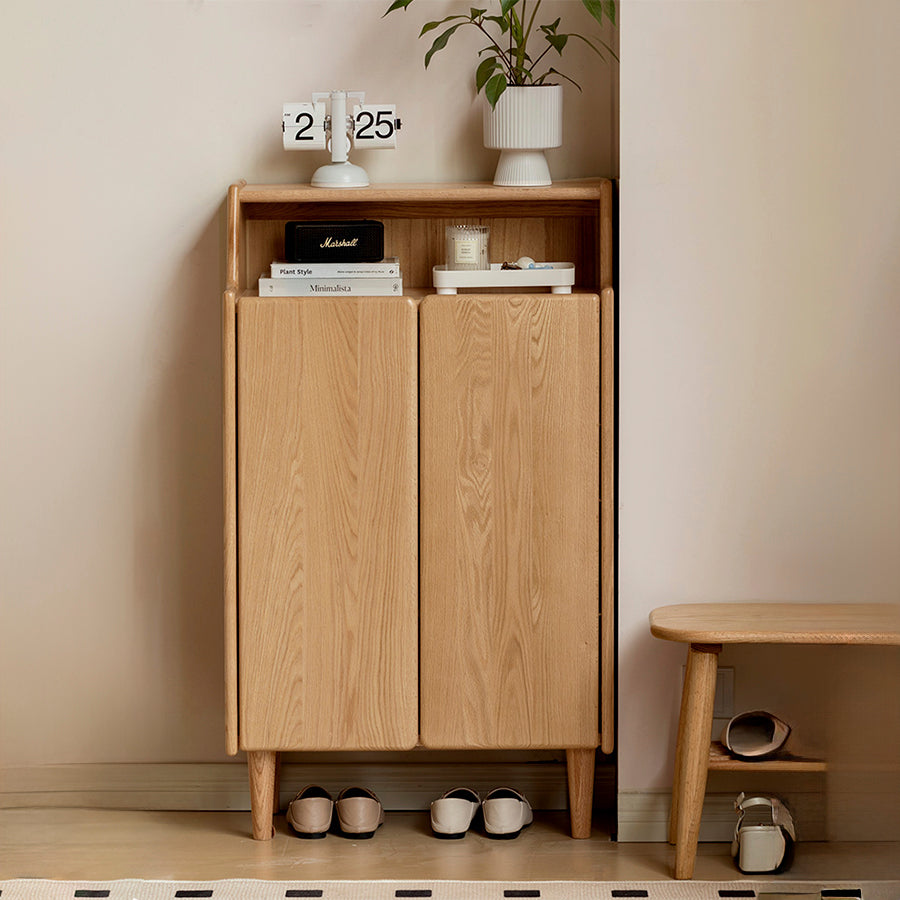 Oslo Natural Solid Oak Shoe Cabinet