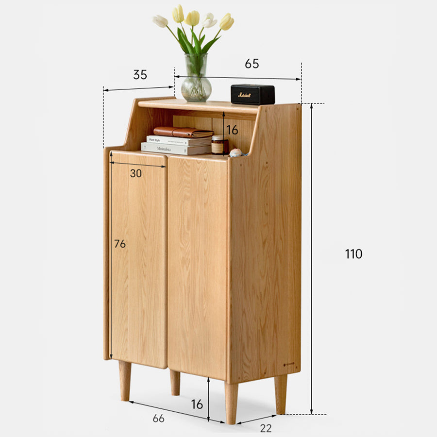 Oslo Natural Solid Oak Shoe Cabinet
