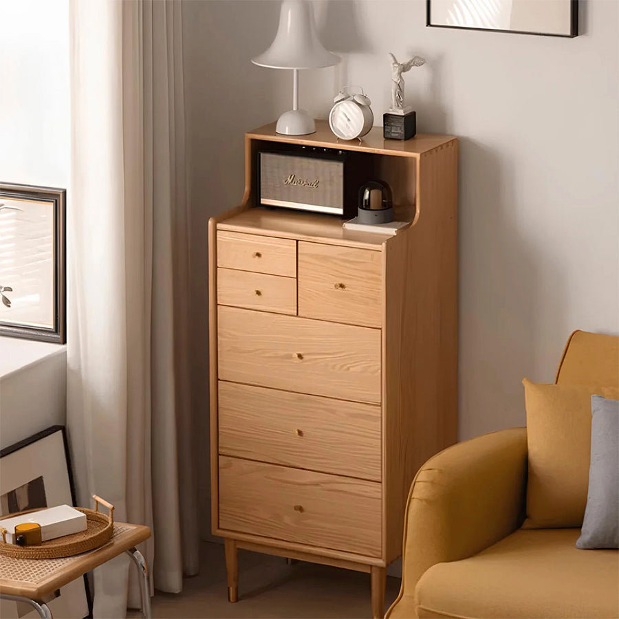 Oslo Natural Solid Oak 3 Over 3 Tallboy