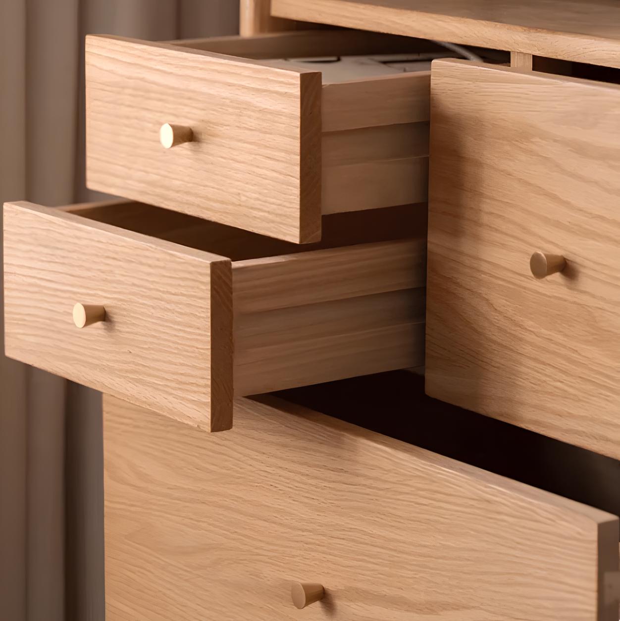 Oslo Natural Solid Oak 3 Over 3 Tallboy