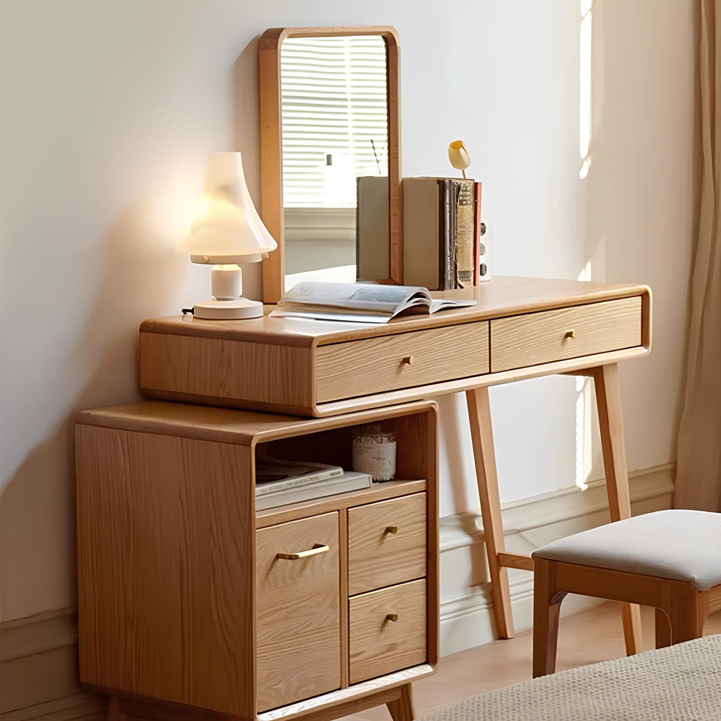 Oslo Natural Solid Oak Dressing Table Design B