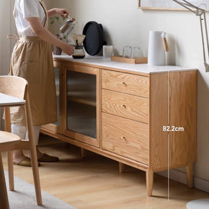 Oslo Solid Oak Sideboard With Ceramic Top - Oak Furniture Store