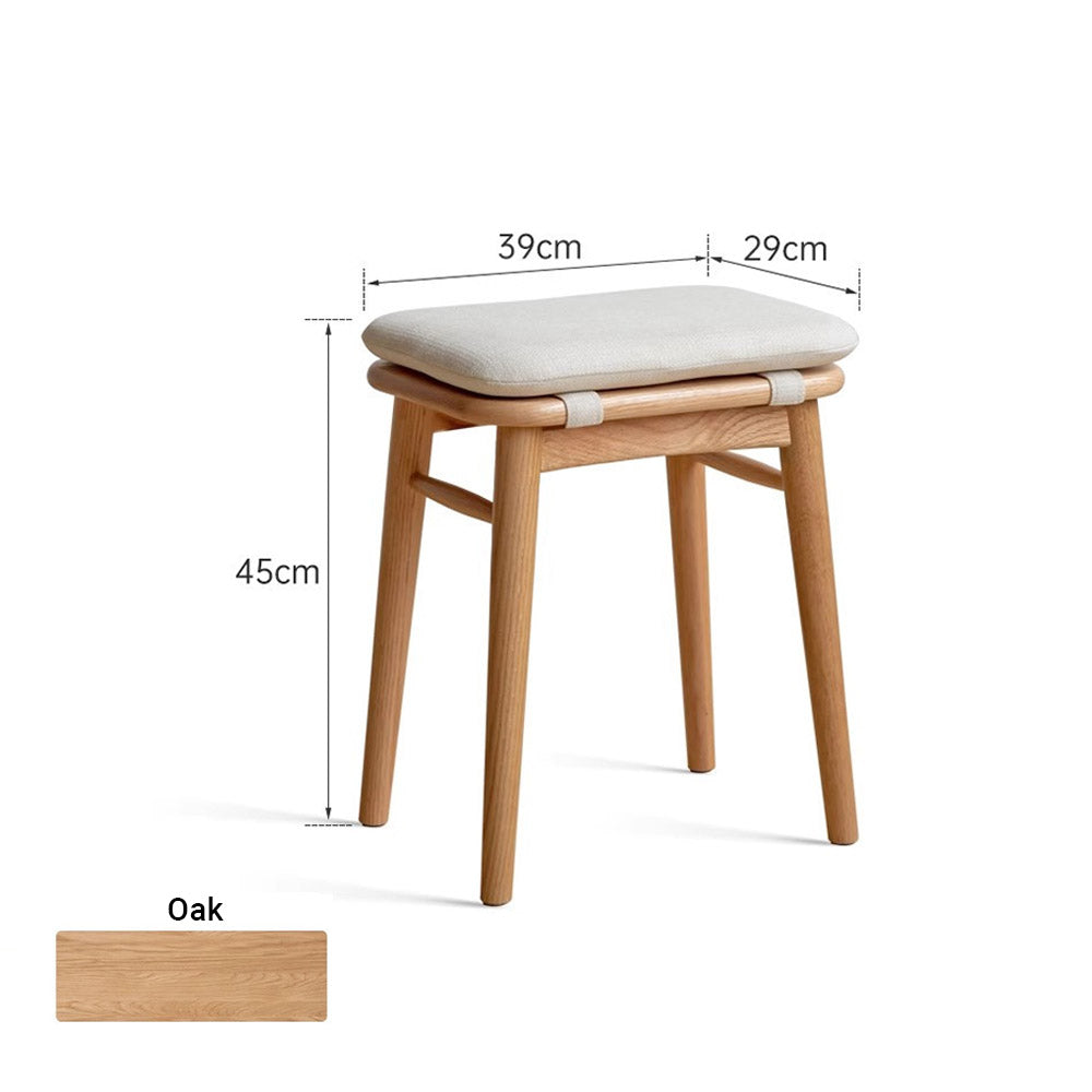Ottana Natural Solid Hardwood Dressing Stool