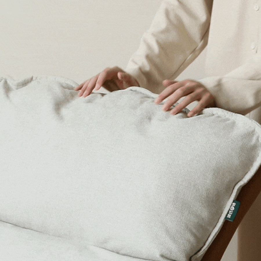 Oulu Eggshell-Inspired Fabric Double Rocking Leisure Chair Sofa