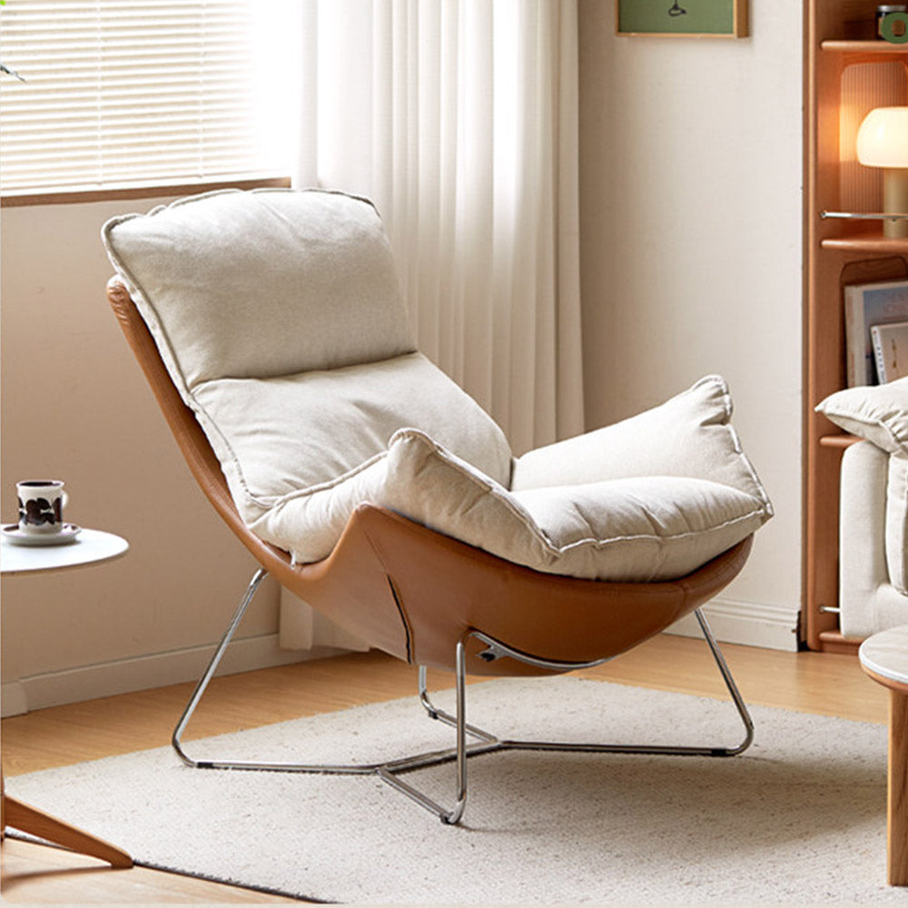 Oulu Eggshell-Inspired Fabric Leisure Chair Sofa