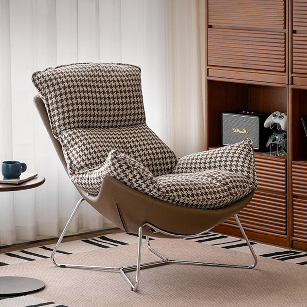 Oulu Eggshell-Inspired Fabric Leisure Chair Sofa