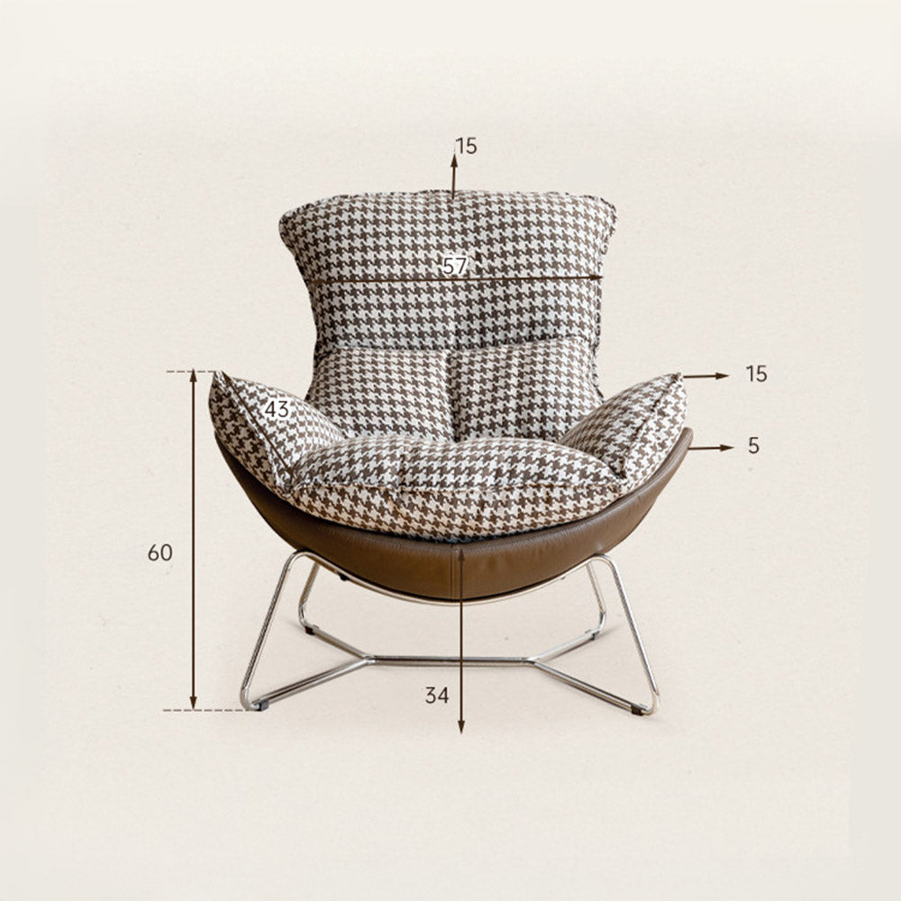Oulu Eggshell-Inspired Fabric Leisure Chair Sofa