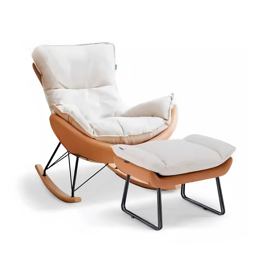 Oulu Eggshell-Inspired Fabric Rocking Leisure Chair Sofa