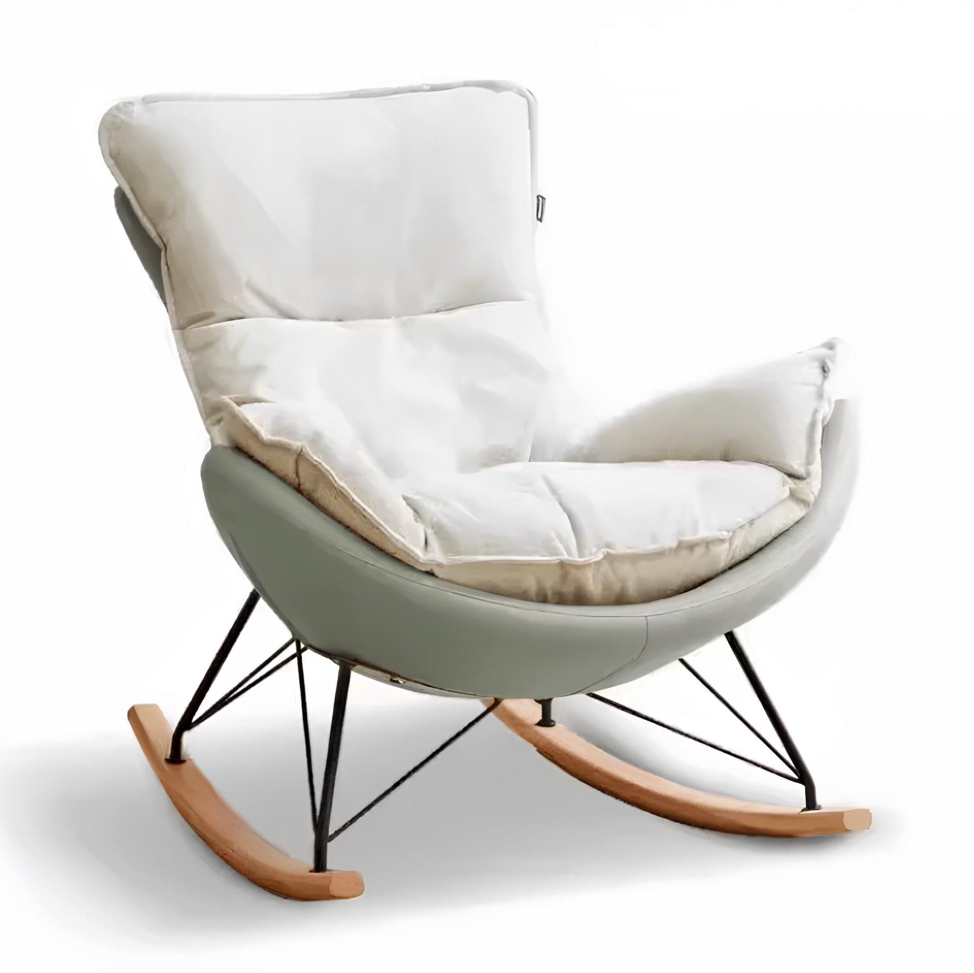 Oulu Eggshell - Inspired Fabric Rocking Leisure Chair Sofa - Oak Furniture Store